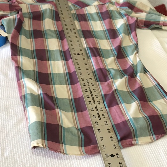 Vintage short sleeve Saddle King Western pearl button 141/2 small regular - Picture 2 of 10